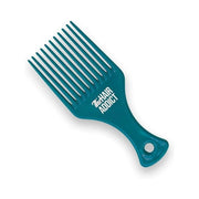 Refect Beauty The Hair Addict Fluff On Pick, a teal volumizing hair comb with wide teeth for curly and textured hair.