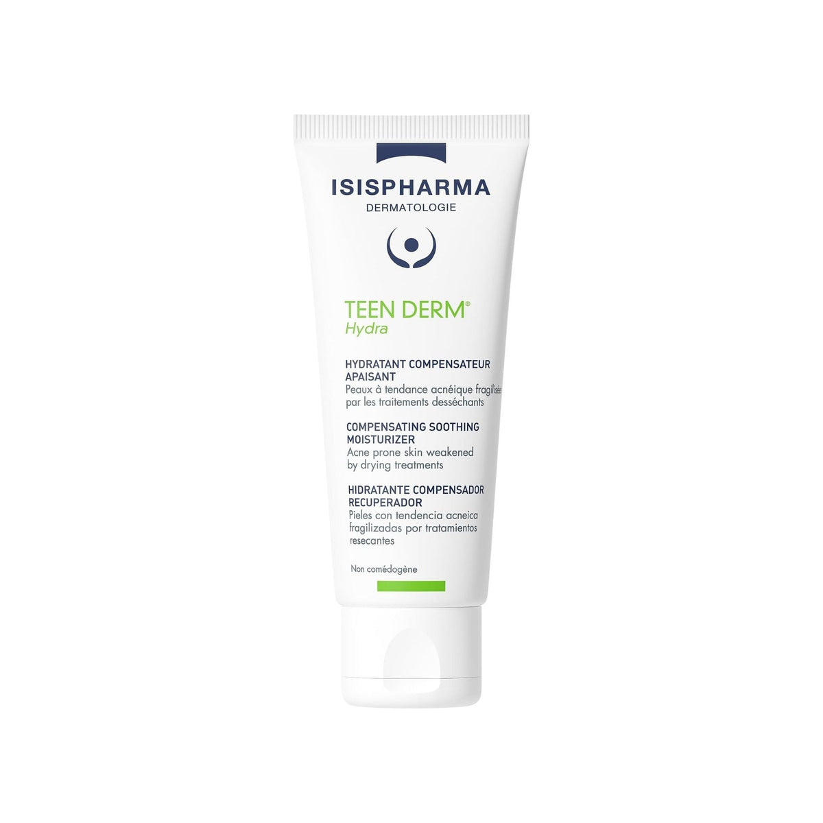 Refect Beauty Isispharma Teen Derm Hydra compensating soothing moisturizer for acne-prone skin in a white tube