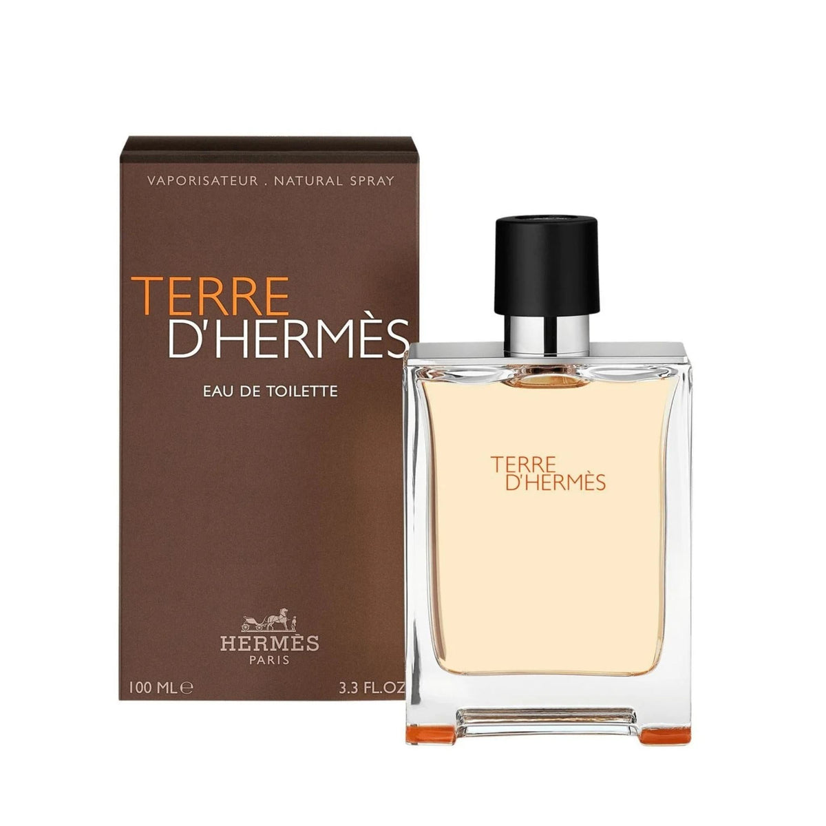 Refect Beauty Terre d'Hermès Eau de Toilette fragrance bottle with its signature brown box packaging