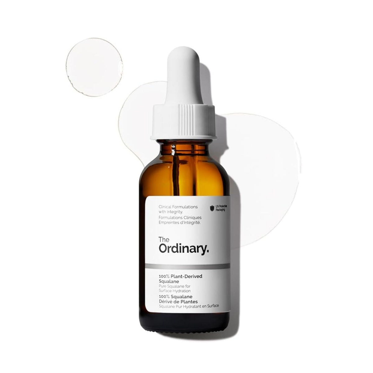 Refect Beauty The Ordinary 100% Plant-Derived Hemi-Squalane in an amber glass dropper bottle for skin and hair.