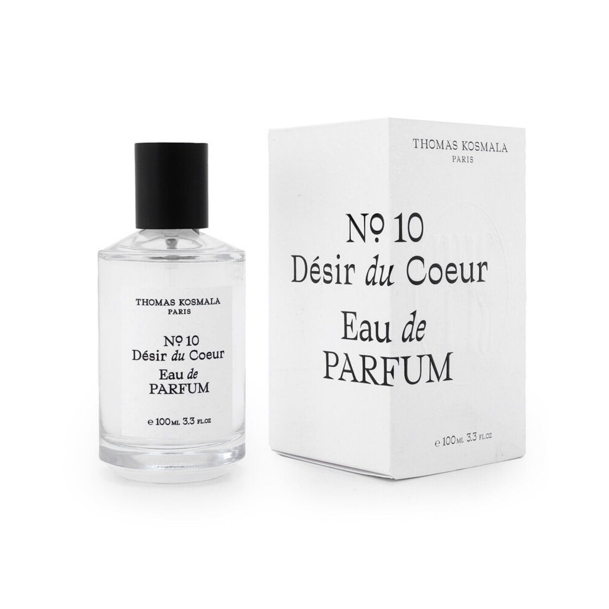 Refect Beauty Thomas Kosmala No. 10 Désir du Coeur eau de parfum bottle and white box packaging on a white background.