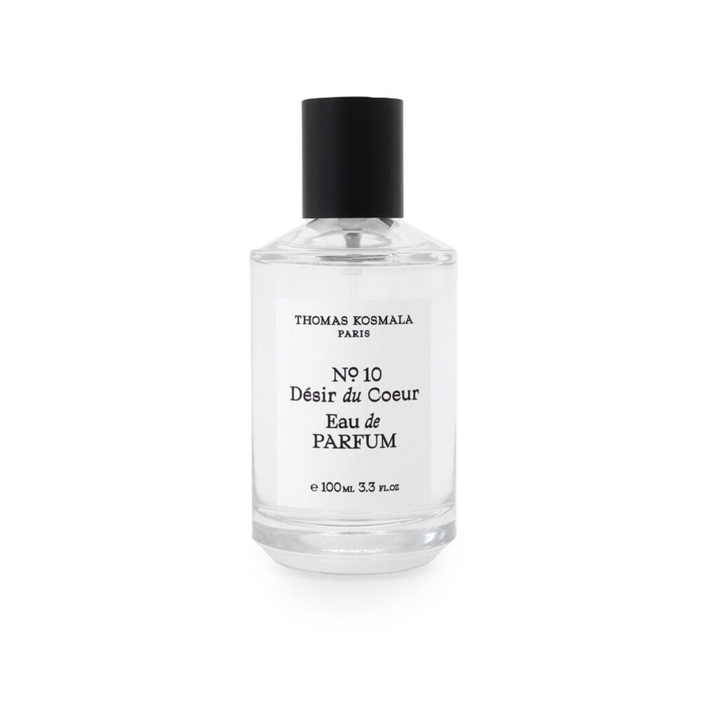 Refect Beauty Thomas Kosmala No. 10 Désir du Coeur unisex eau de parfum in a clear glass bottle with a black cap.