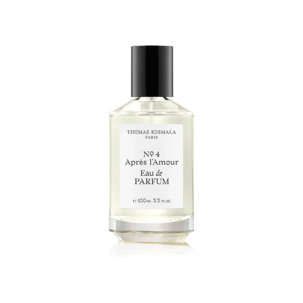 Refect Beauty Thomas Kosmala No. 4 Après l’Amour Eau de Parfum in a clear glass bottle with a black cap.