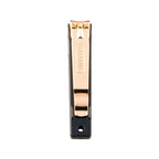 Refect Beauty Titania large nail clipper featuring a gold-plated stainless steel finish and a black handle.