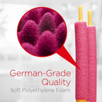 Refect Beauty Titania sausage hair rollers made of soft pink foam with a close-up view of the textured material
