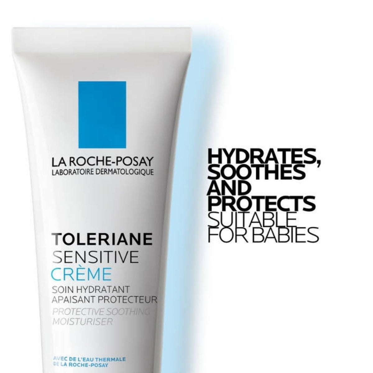 Refect Beauty La Roche-Posay Toleriane Sensitive Creme white tube for dry, sensitive skin with soothing benefits.