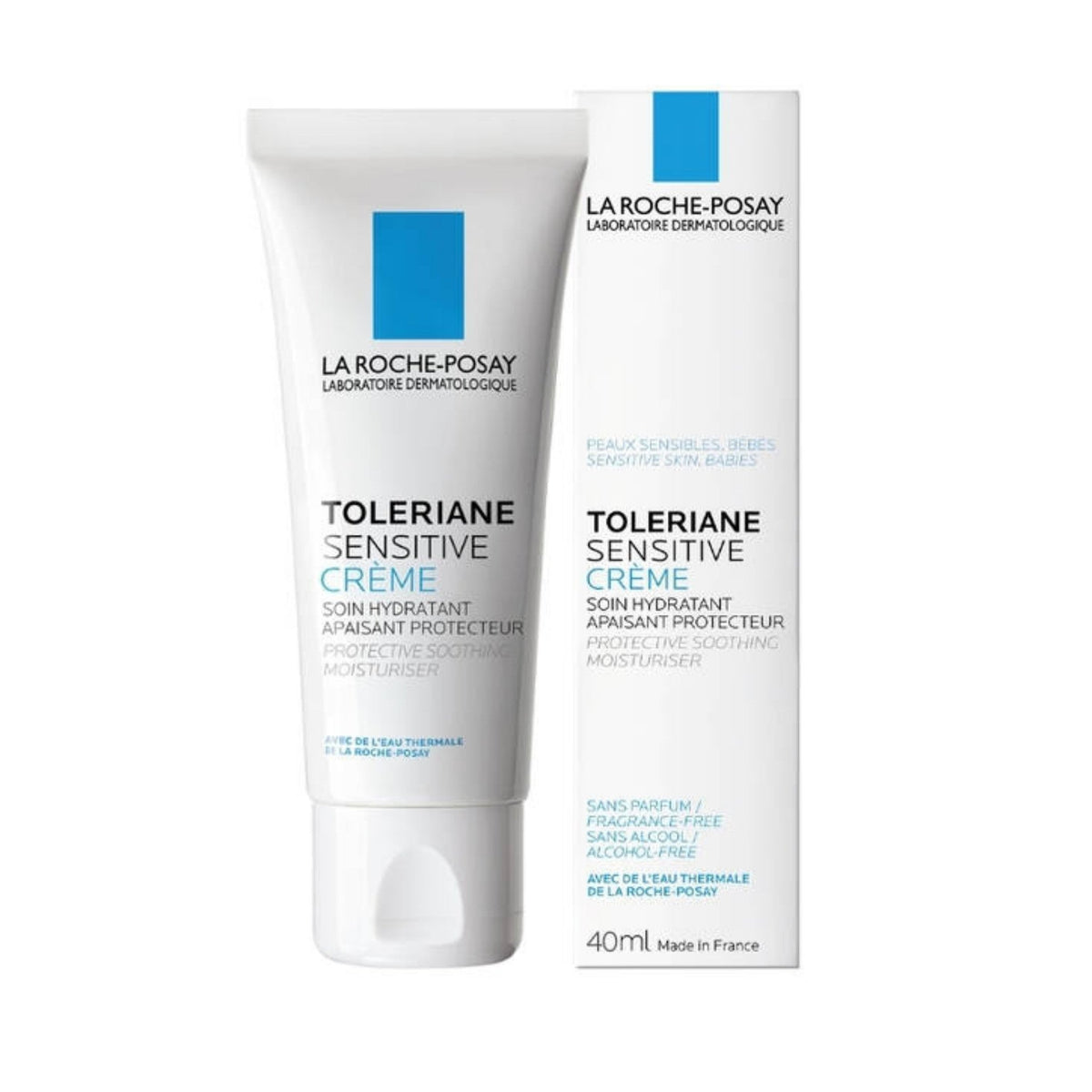 Refect Beauty La Roche-Posay Toleriane Sensitive Creme 40ml tube and box for soothing dry and sensitive skin.