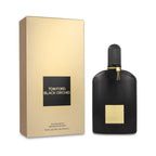 Refect Beauty Tom Ford Black Orchid Eau de Parfum bottle with its signature gold box, featuring a ribbed black design.