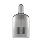 Refect Beauty Tom Ford Grey Vetiver Parfum for men in a sleek, ribbed metallic silver bottle with a dark label.