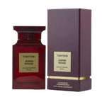Refect Beauty Tom Ford Jasmin Rouge Eau de Parfum bottle and dark red textured box on a white background