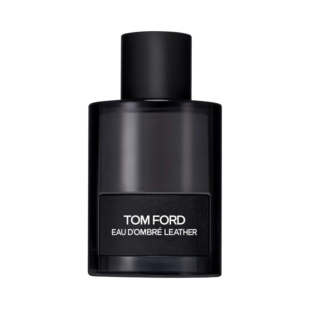 Refect Beauty Tom Ford Eau d'Ombré Leather fragrance bottle in sleek black glass with a textured label.