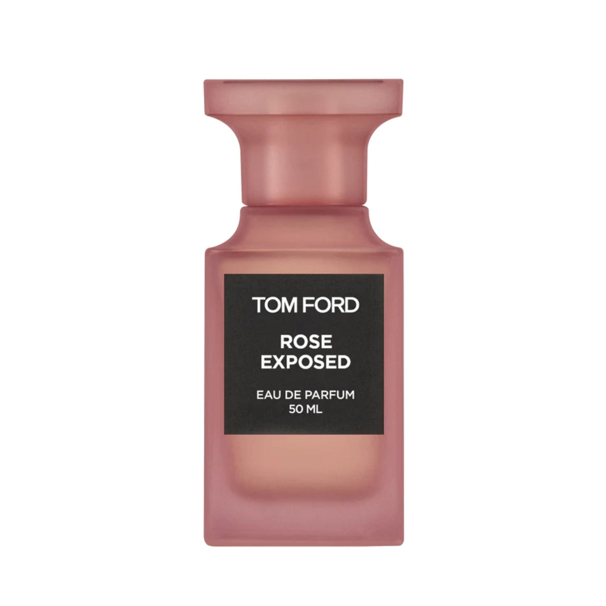 Refect Beauty Tom Ford Rose Exposed Eau de Parfum in a signature frosted pink glass bottle with a black label.