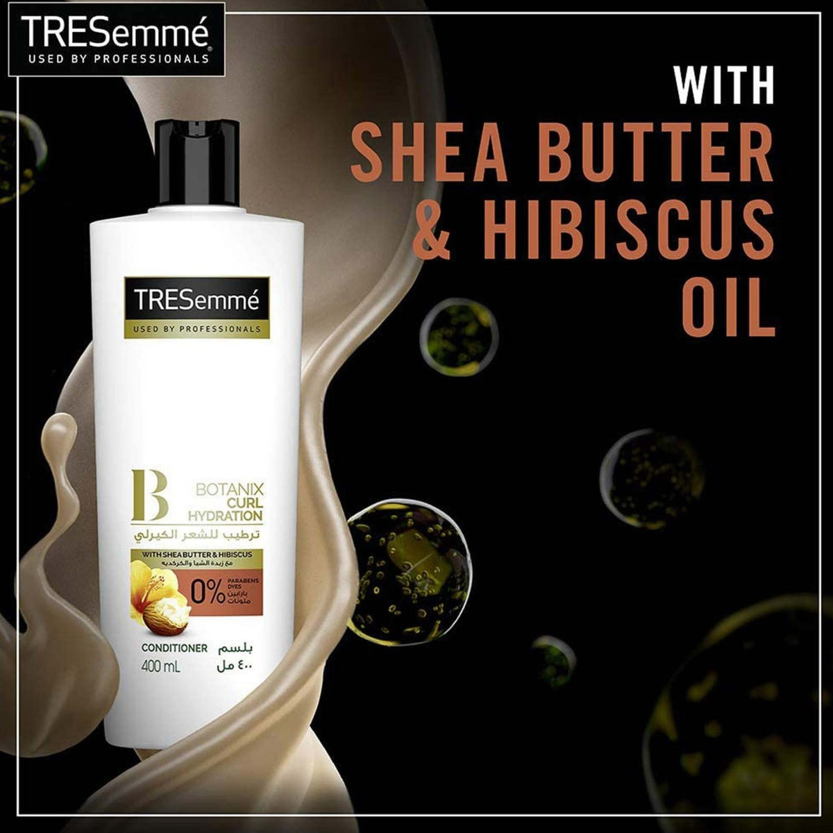 Refect Beauty Tresemme Botanix Curl Hydration conditioner bottle with shea butter and hibiscus oil botanical extracts