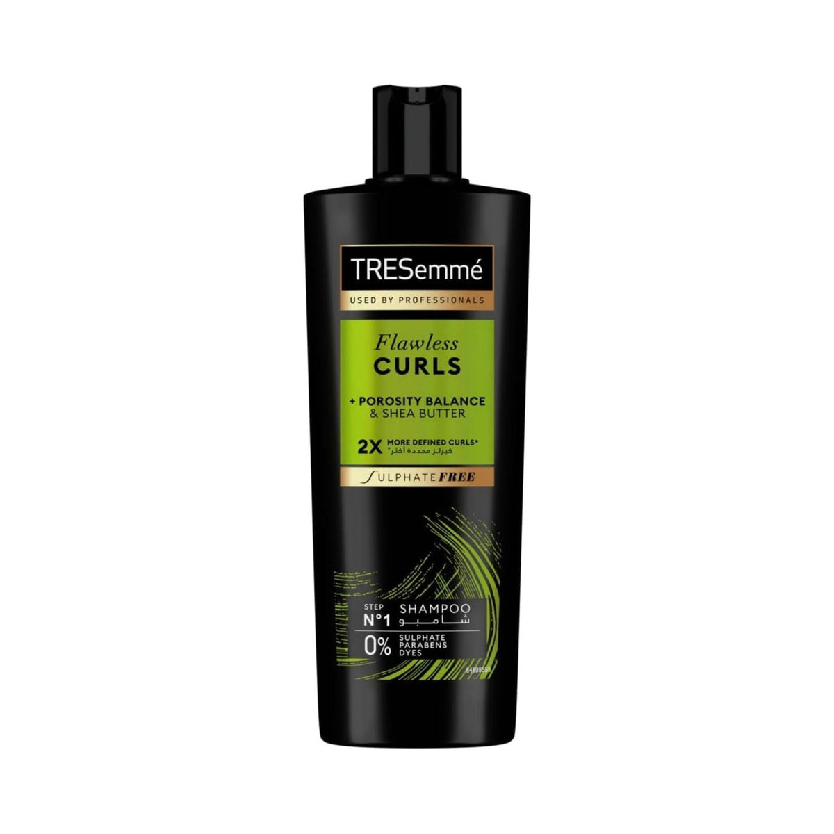 Refect Beauty TRESemmé Flawless Curls shampoo bottle with shea butter for defined, hydrated curly hair.