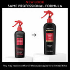 Refect Beauty TRESemme heat protectant spray bottles showing old and new packaging designs for hair styling