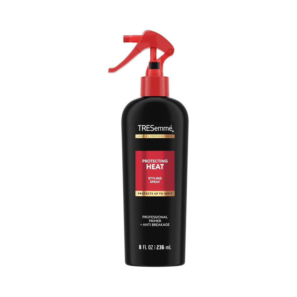 Refect Beauty TRESemme Thermal Creations heat protectant spray in a black bottle with a red trigger sprayer