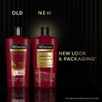 Refect Beauty TRESemmé Keratin Smooth Shampoo bottles showing old and new packaging designs for frizz control.