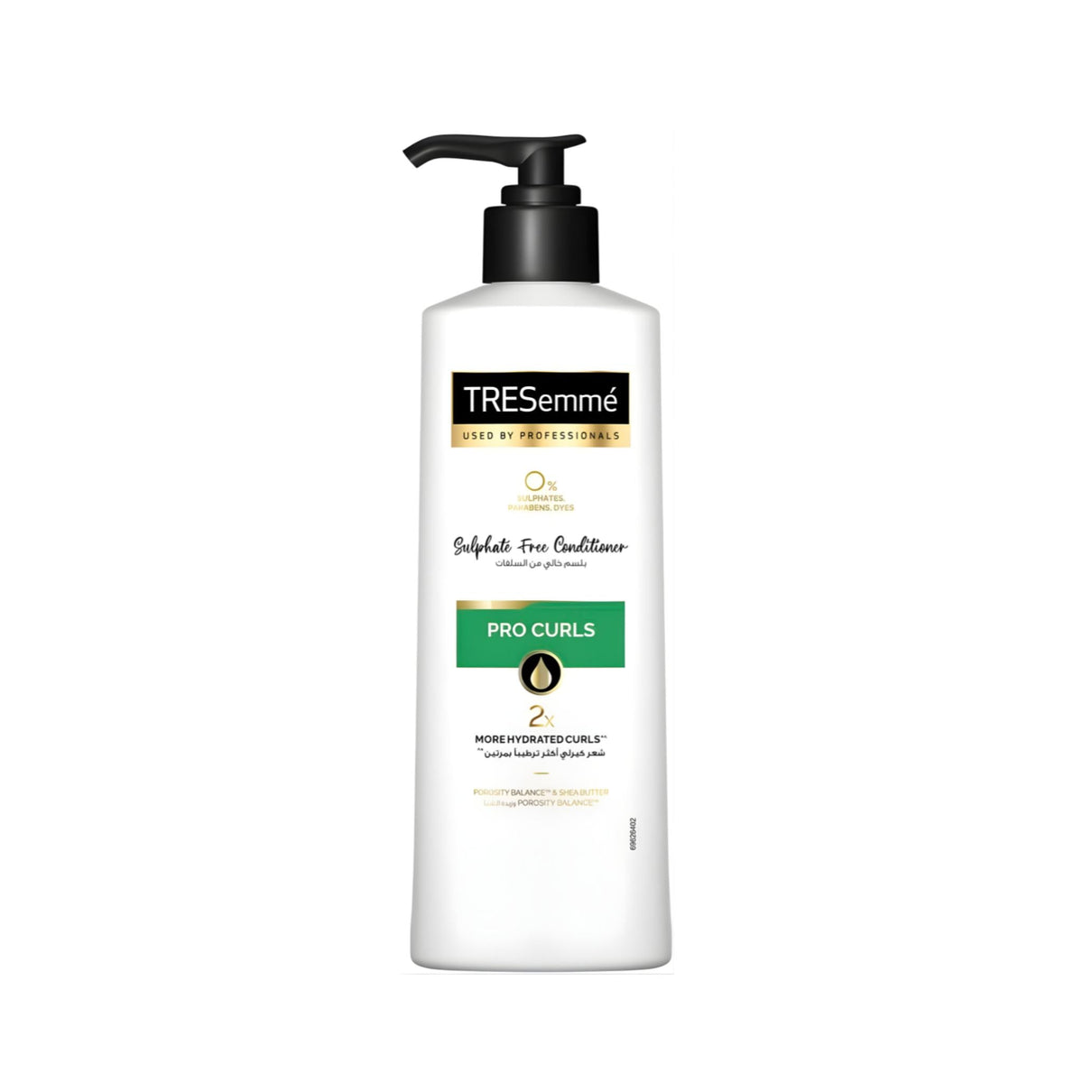 Refect Beauty Tresemme Pro Curls sulphate-free conditioner bottle with a black pump dispenser for curly hair.