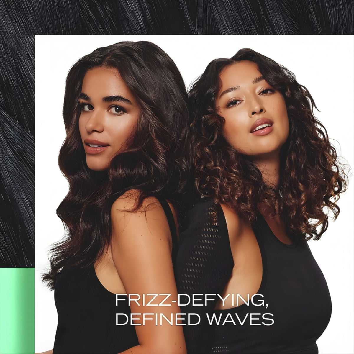 Refect Beauty Tresemme Pro Curls shampoo advertisement featuring two women with healthy, defined, and wavy hair.