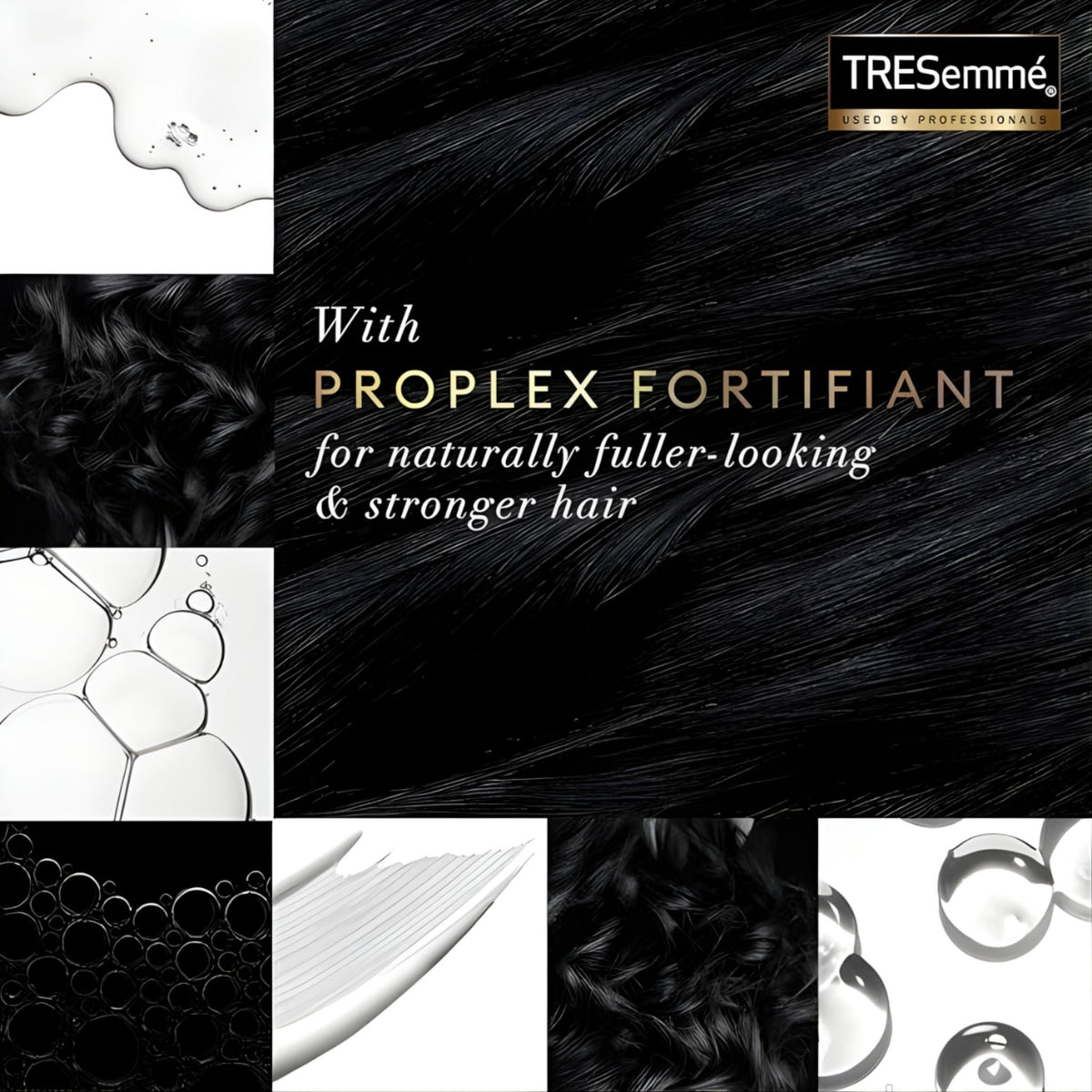 Refect Beauty Tresemme Strength & Fall Control Shampoo advertisement featuring Proplex Fortifiant for stronger hair