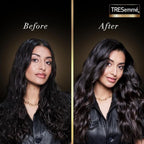 Refect Beauty TRESemmé 24-Hour Body Volume & Strength Conditioner before and after comparison on a woman with dark hair