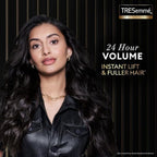 Refect Beauty TRESemmé 24-Hour Body Volume & Strength Conditioner featuring a woman with voluminous, healthy hair.