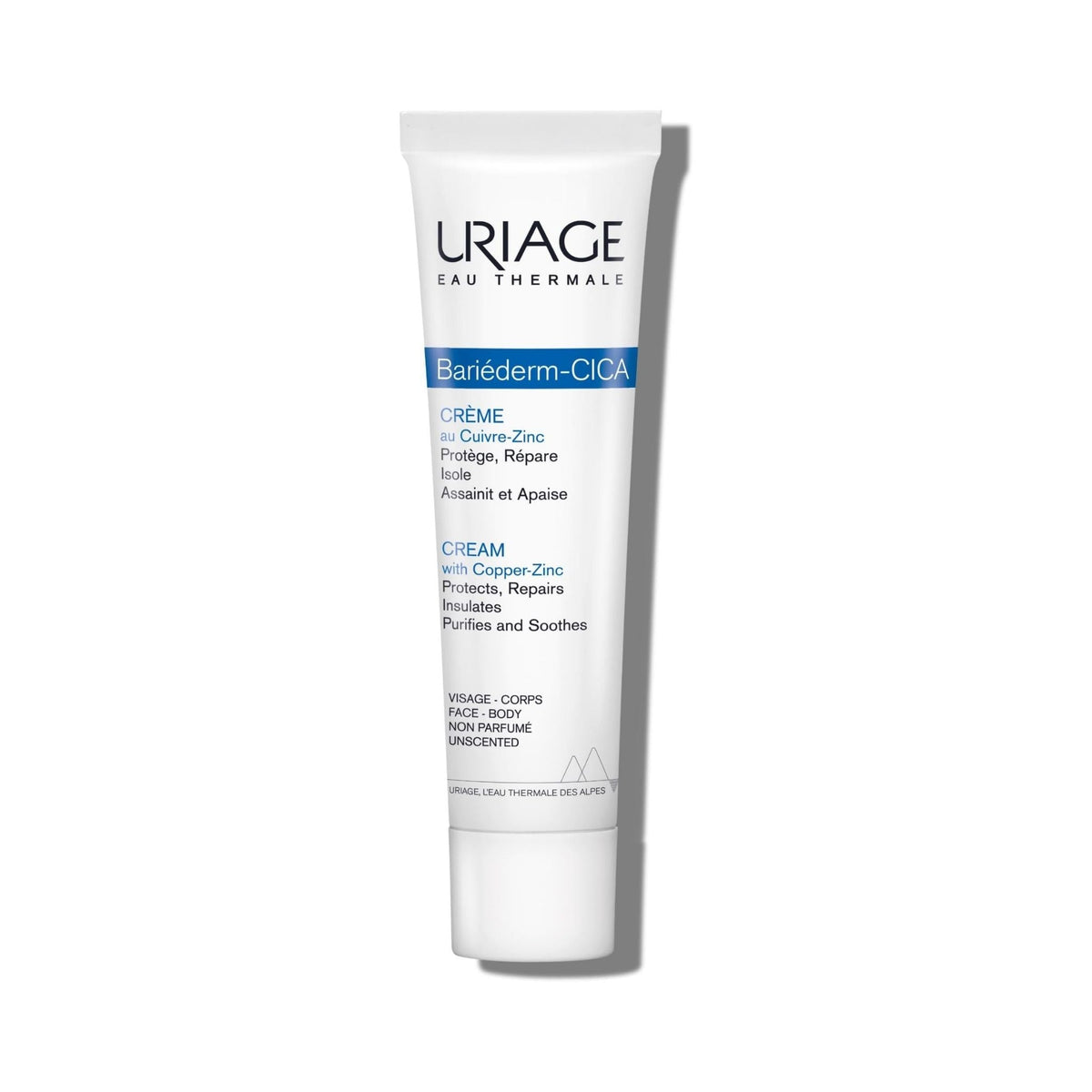 Refect Beauty Uriage Bariederm Cica Cream in a white tube for soothing and repairing sensitive or irritated skin.
