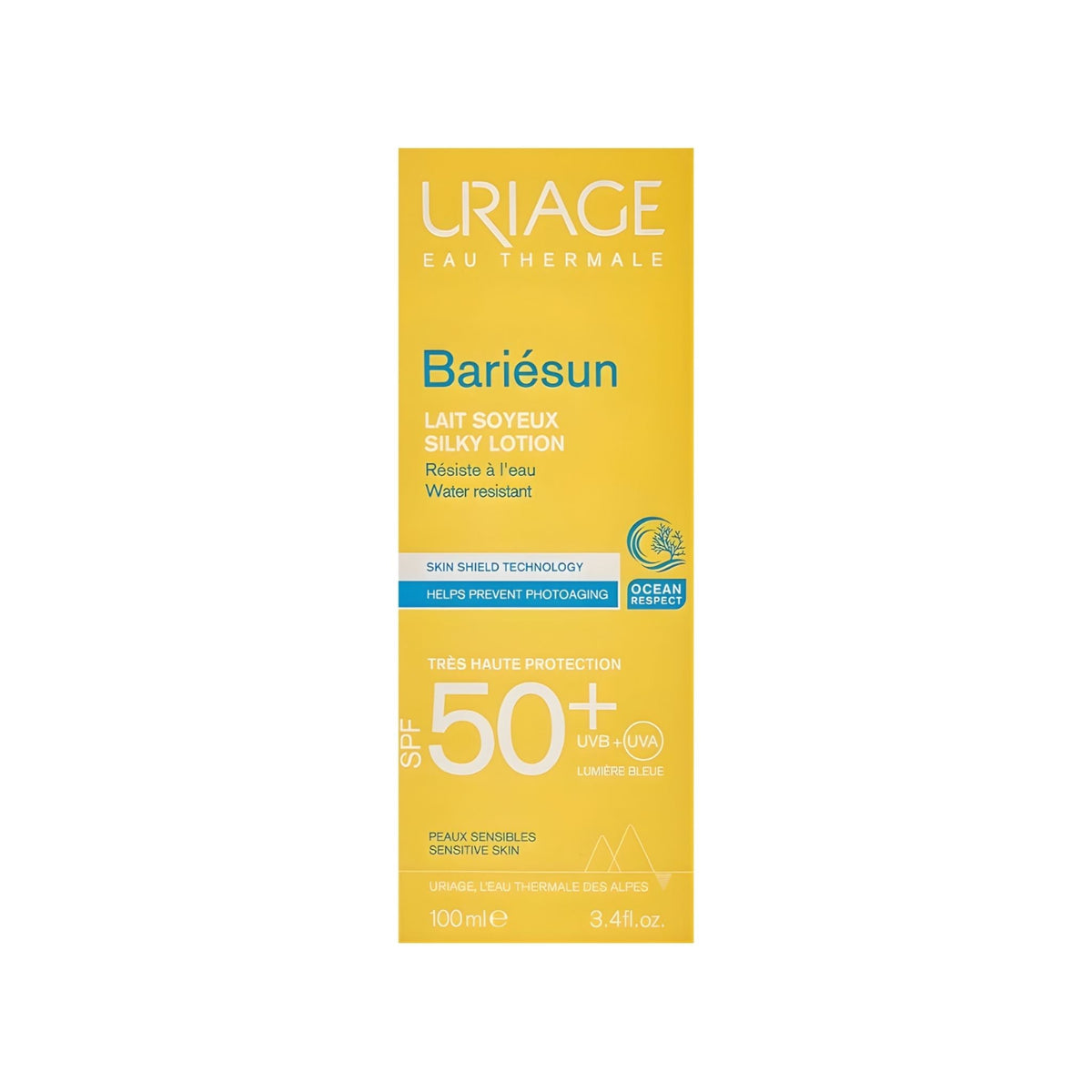Refect Beauty Uriage Bariesun Silky Lotion SPF50+ sunscreen bottle for face and body protection