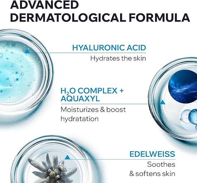 Refect Beauty Uriage Eau Thermale Water Sleeping Mask ingredients infographic showing hyaluronic acid and edelweiss