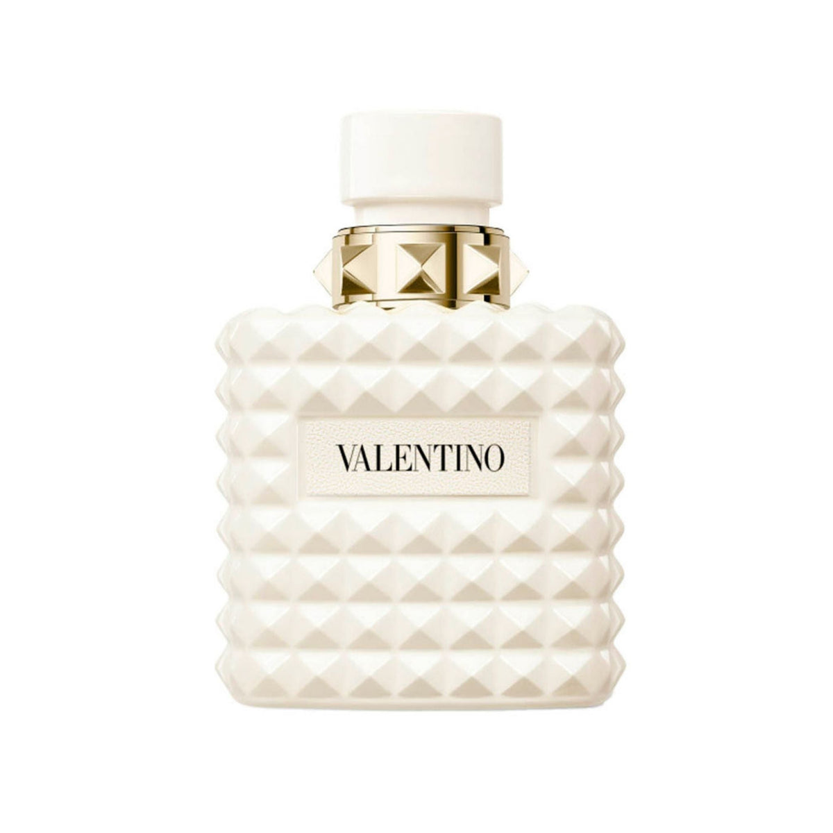 Refect Beauty Valentino Born In Roma Donna Ivory perfume bottle with signature rockstud design and white cap