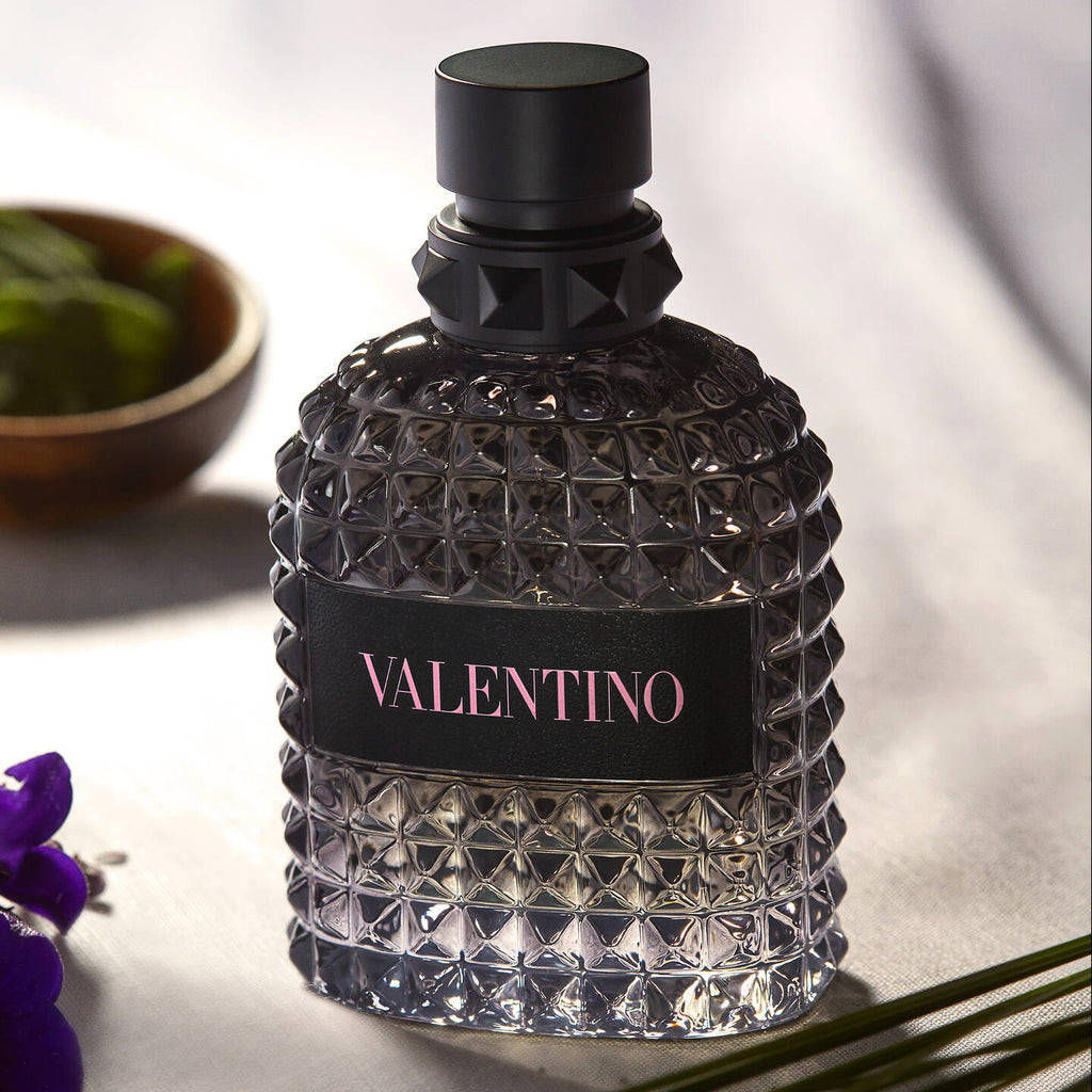 Refect Beauty Valentino Uomo Born In Roma eau de toilette in a signature glass bottle with black stud detailing.