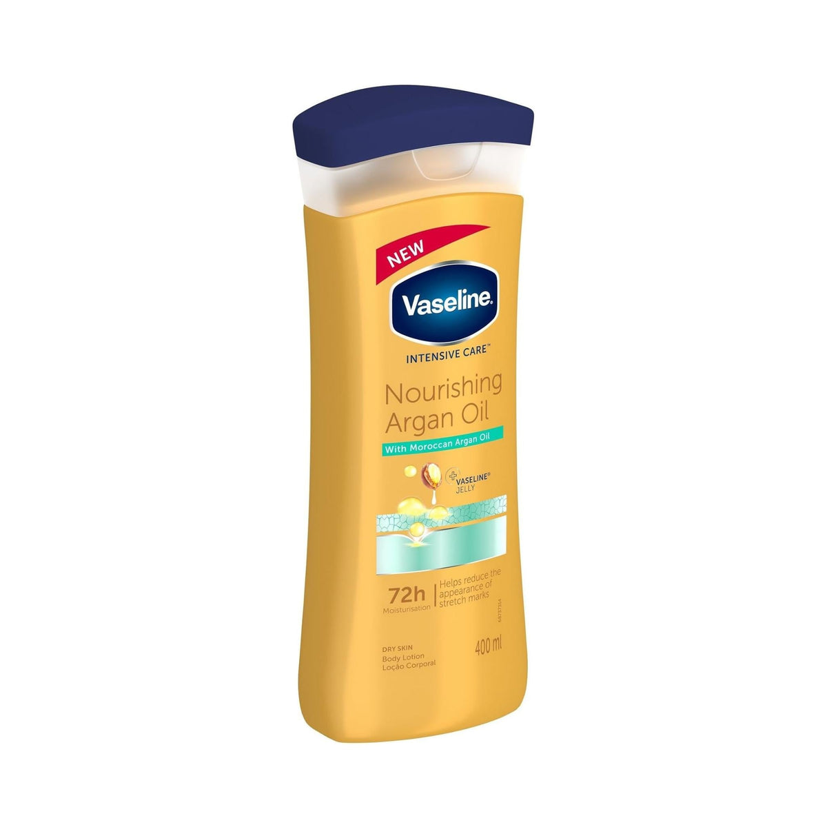 Refect Beauty Vaseline Nourishing Argan Oil body lotion bottle for dry skin hydration