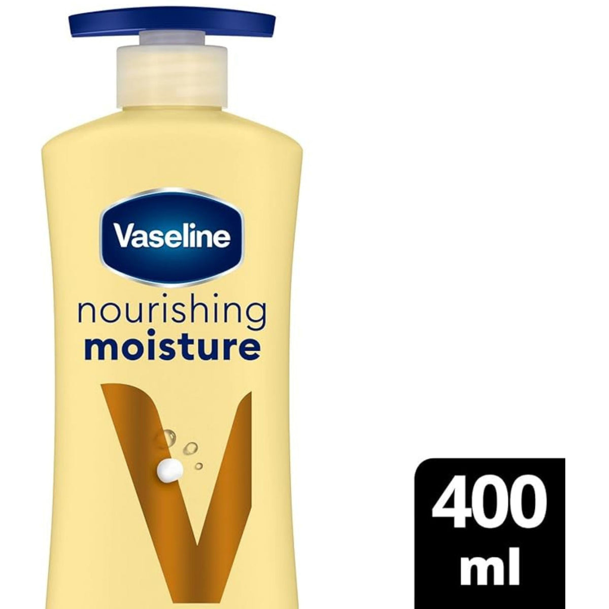 Refect Beauty Vaseline Essential Healing body lotion in a 400ml pump bottle for deep skin hydration and nourishment.