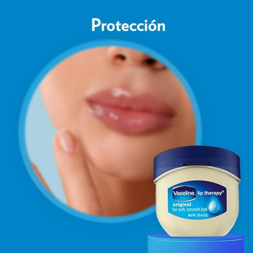 Refect Beauty Vaseline Lip Therapy Original mini jar for moisturizing and protecting dry, chapped lips