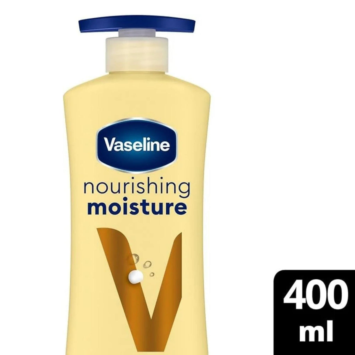 Refect Beauty Vaseline Nourishing Moisture Intensive Care body lotion in a 400ml pump bottle for dry skin hydration.