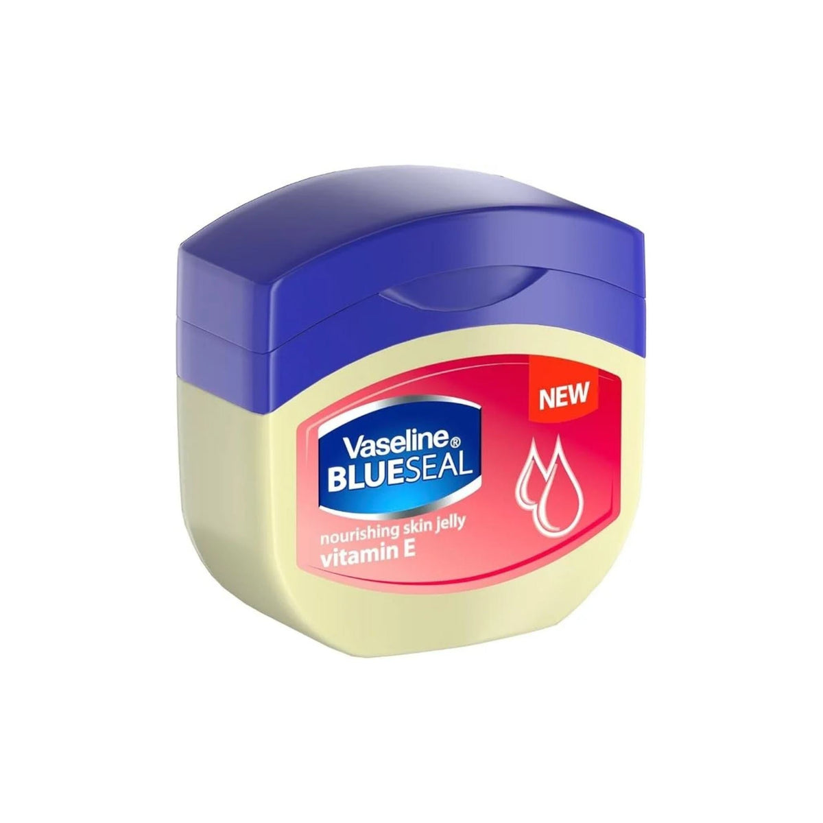 Refect Beauty Vaseline Vitamin E Nourishing Skin Jelly in a blue and cream jar for hydrating dry skin.