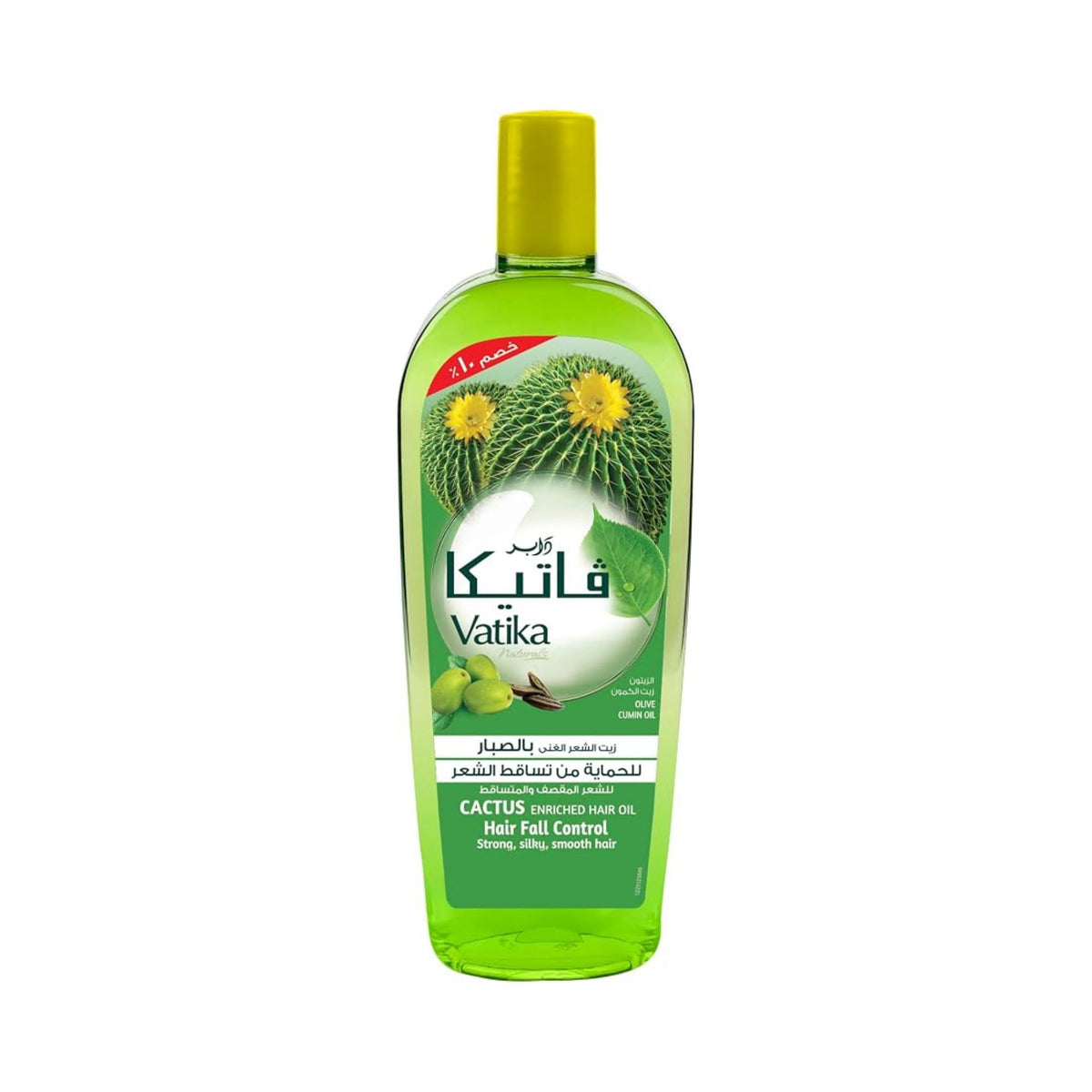Refect Beauty Vatika Cactus Enriched Anti-Hair Fall Oil in a clear bottle with green cap for hair strengthening.