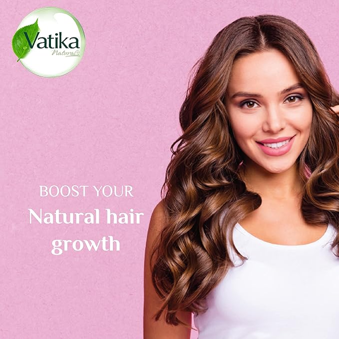 Refect Beauty Vatika Dabur Garlic shampoo ad featuring a smiling woman with healthy, long, wavy brown hair.