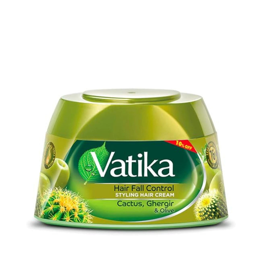 Refect Beauty Vatika Naturals Hair Fall Control styling cream jar with cactus, ghergir, and olive extracts