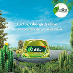 Refect Beauty Vatika Naturals hair fall control styling cream jar with cactus, ghergir, and olive extracts.
