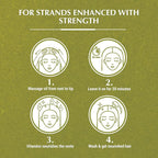 Refect Beauty Vatika Olive Naturals Hair Oil application guide showing four steps for nourishing hair treatment