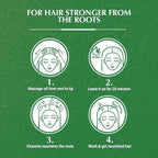 Refect Beauty instructional graphic showing four steps for applying Vatika Cactus Enriched Anti-Hair Fall Oil