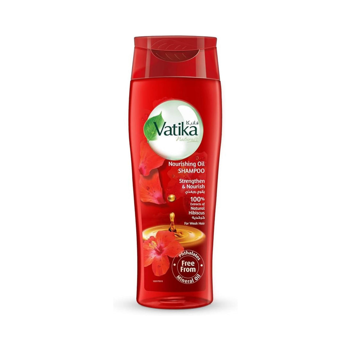 Refect Beauty Vatika Hibiscus Nourishing Oil Shampoo bottle for weak and brittle hair with natural hibiscus extract