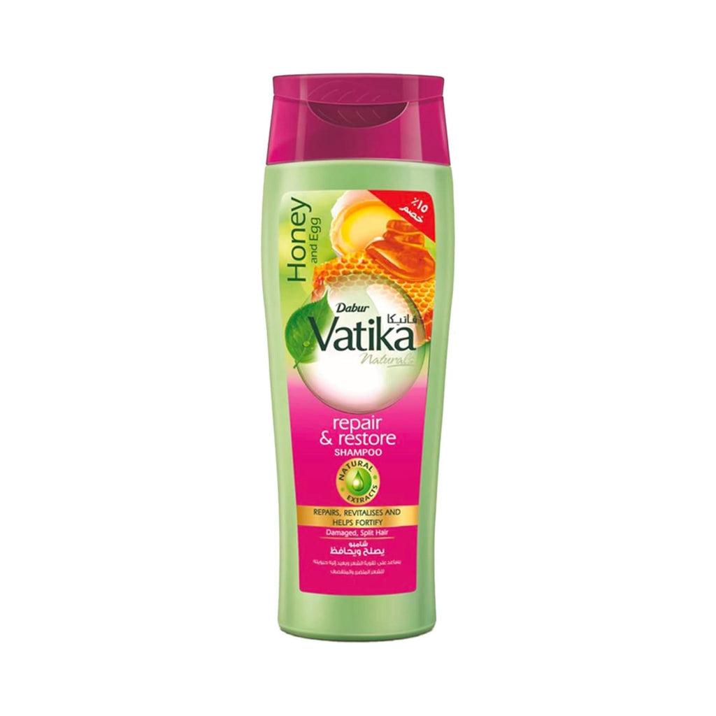 Refect Beauty Vatika Dabur Honey and Egg repair and restore shampoo bottle for damaged hair