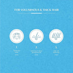 Refect Beauty infographic showing three steps for using Vatika Coconut and Castor shampoo for thicker, fuller hair.