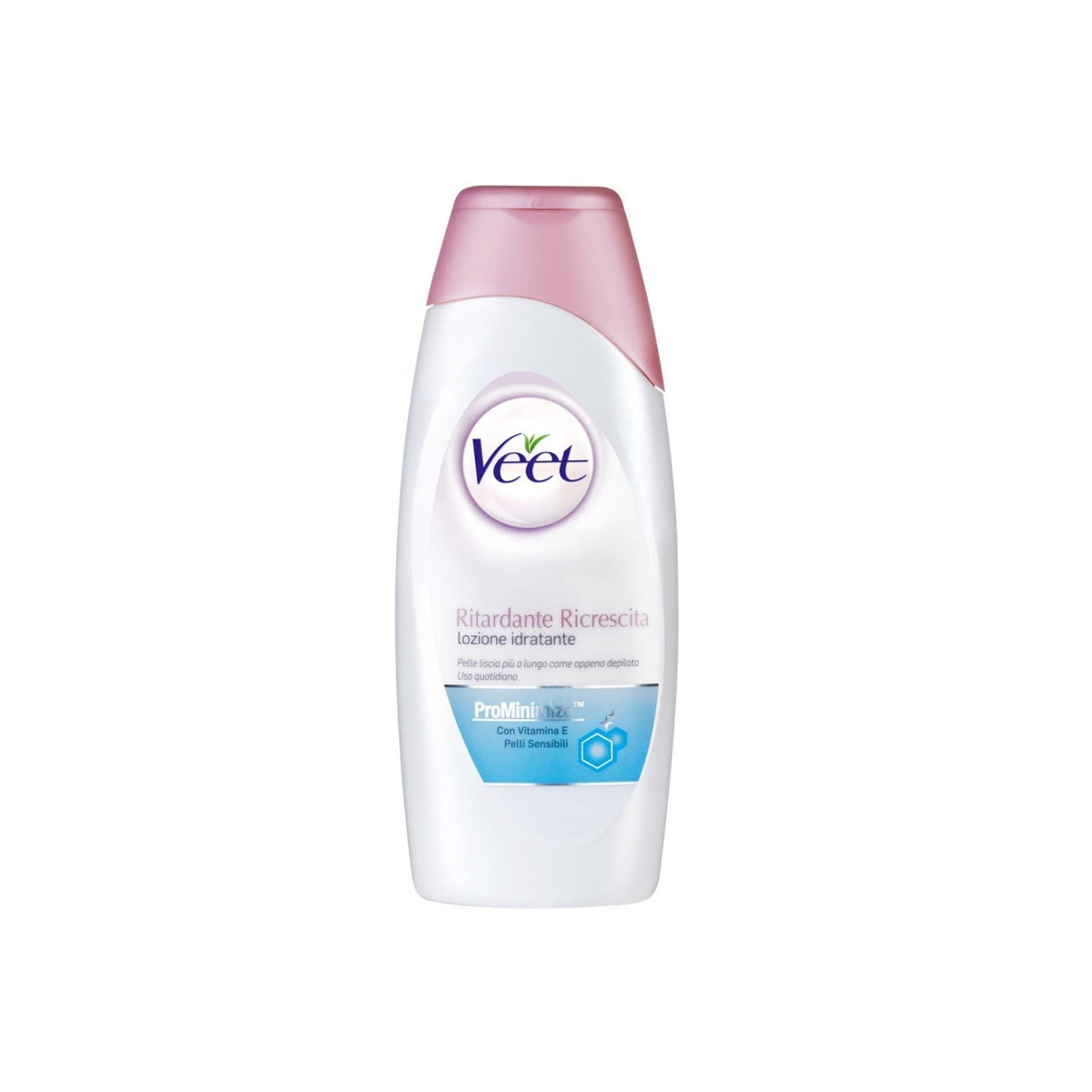 Refect Beauty Veet Moisturizing Lotion with hair regrowth retardant in a white bottle with a pink cap.