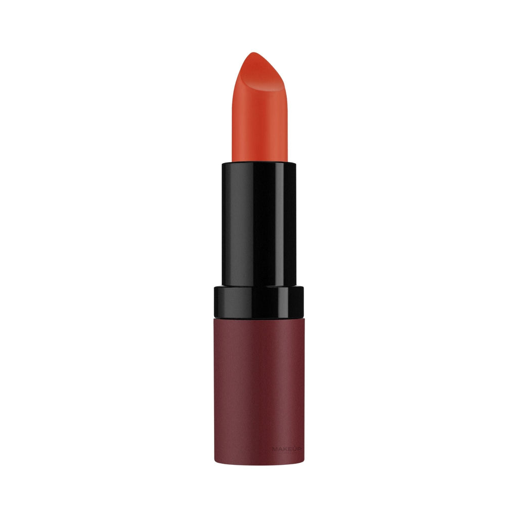 Refect Beauty Golden Rose Velvet Matte Lipstick in a vibrant orange shade with a sleek black tube packaging. 24