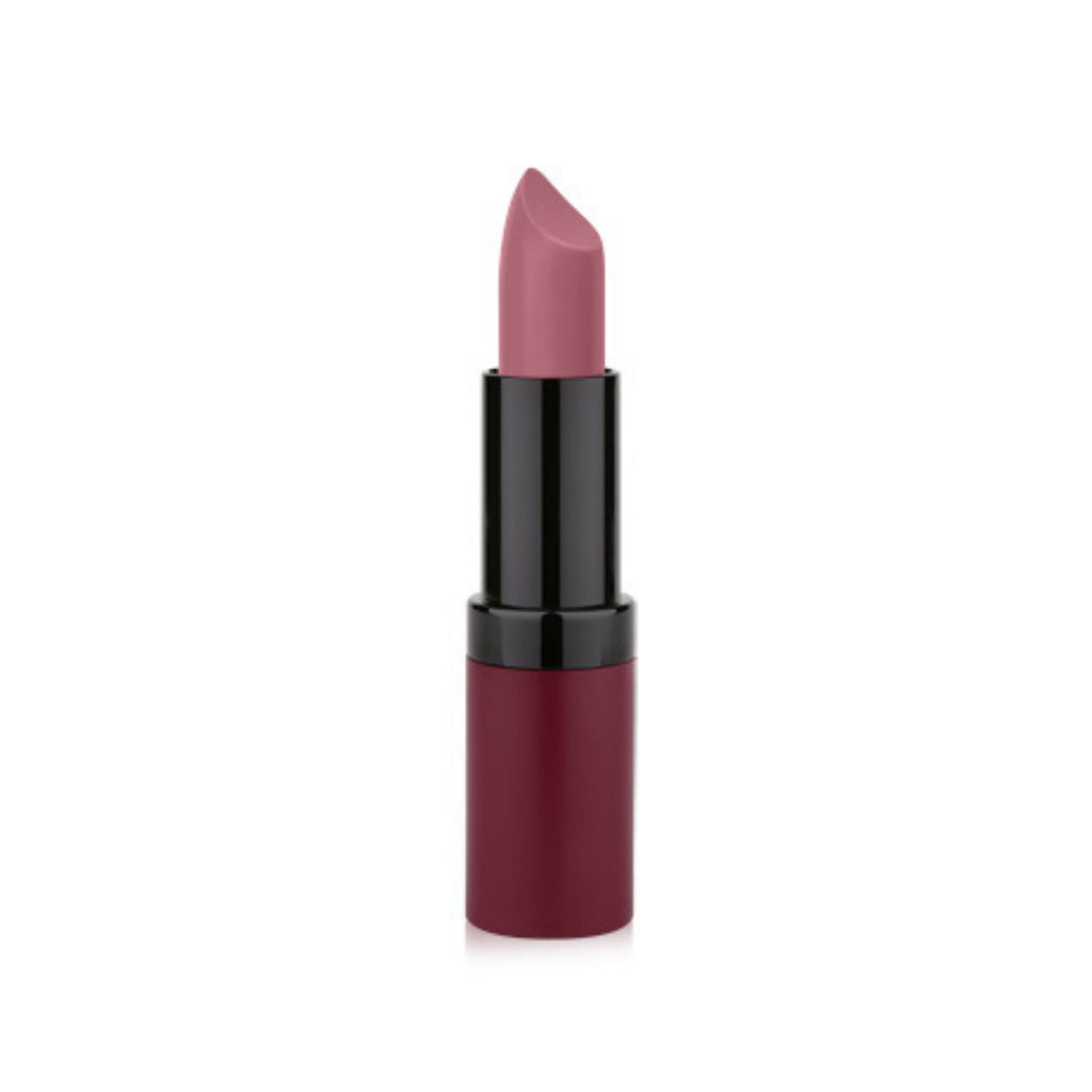Refect Beauty Golden Rose Velvet Matte Lipstick in a dusty rose shade with a sleek black tube packaging 02
