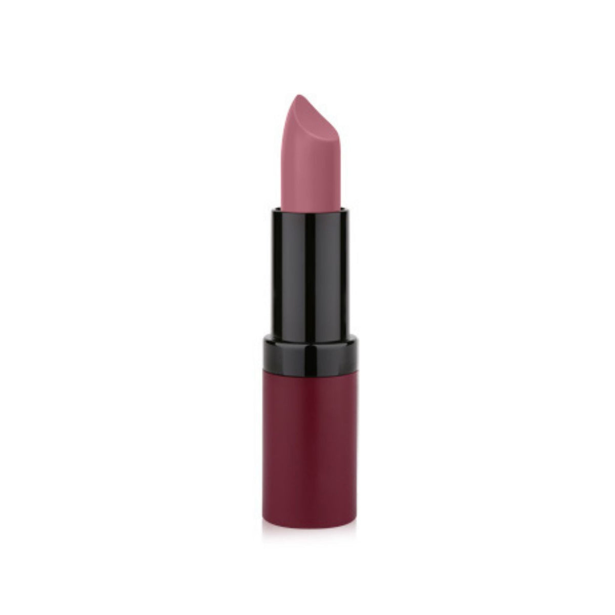 Refect Beauty Golden Rose Velvet Matte Lipstick in a dusty rose shade with a sleek black tube packaging 02