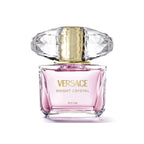 Refect Beauty Versace Bright Crystal Parfum bottle with a pink glass body and a large crystal-cut cap.